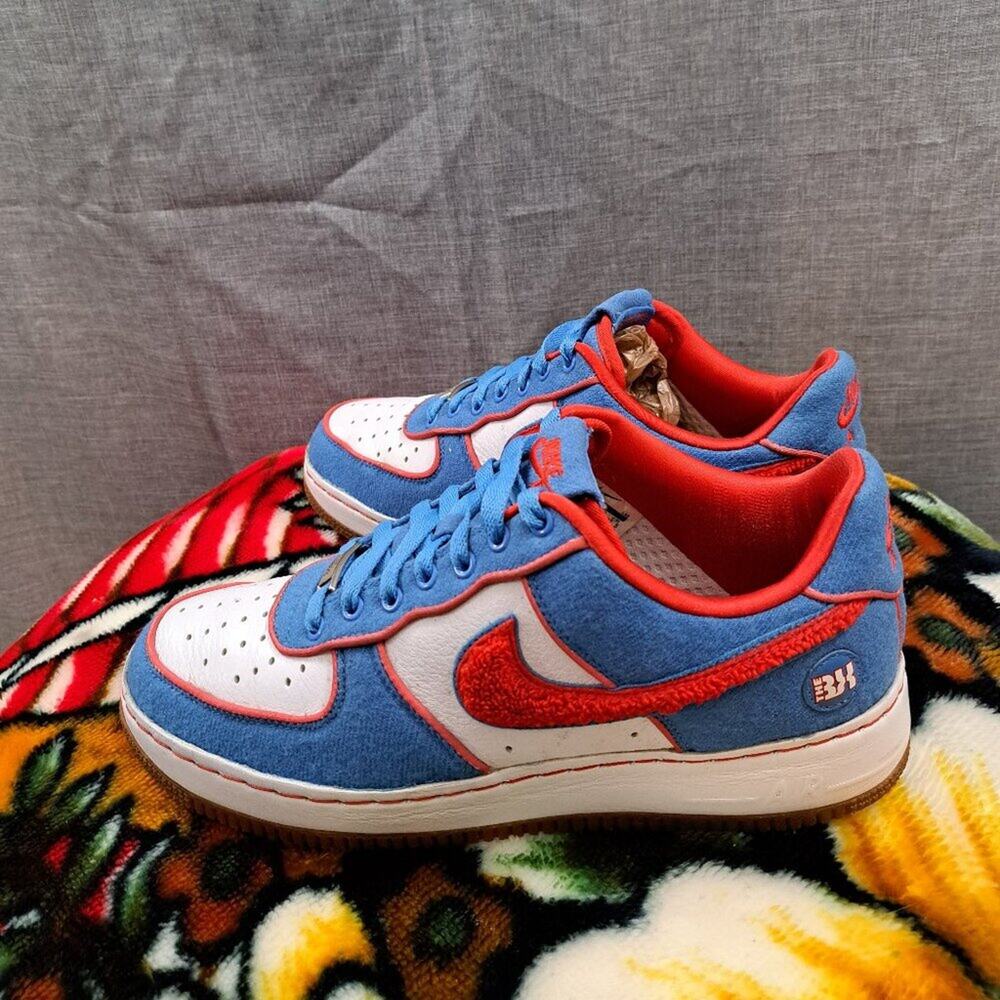 %Men Nike Air Force 1 Supreme I/O Low Bronx Size 9.5 Blue Red White Fat Joe -A1